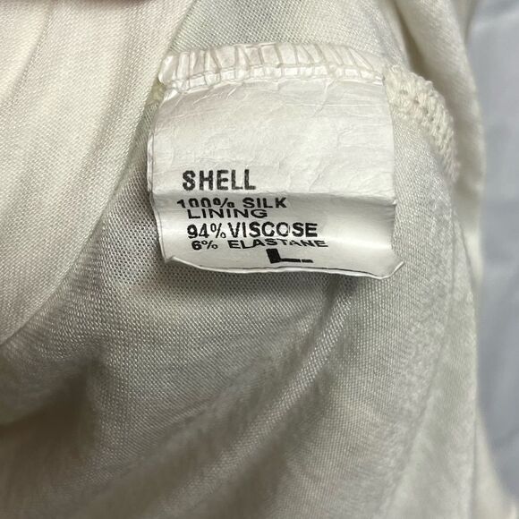 Feminine size L silk blouse fully lined with layered 3/4 bell sleeves - Picture 5 of 6